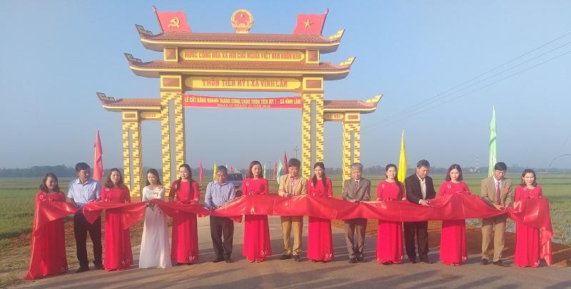 Vĩnh Lâm: Khánh thành công trình cổng chào thôn Tiên Mỹ 1